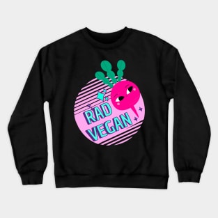 Rad Cool Radish Vegetable Vegan Pun Vaporwave Crewneck Sweatshirt